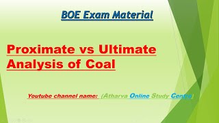 Coal Proximate Vs Ultimate Analysis differenceBOEExam500subs paperlabtesting coal india [upl. by Esinet]