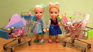 School supplies  Elsa amp Anna toddlers go shopping [upl. by Kumagai594]