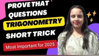 Trigonometry  Trigonometry Tricks  Trigonometry Prove that Questions Tricks  FormulaClass 10 [upl. by Dloniger510]