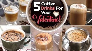 5 Coffee Recipes  Filter Coffee  Chocolate Cappuccino  Caffè Macchiato  Cafe Latte  Warm Drinks [upl. by Darcia]