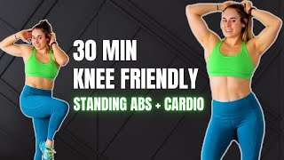 30 MIN Intense Standing ABS HIIT  Burn 500 Calories Knee Friendly No Equipment No Repeat [upl. by Ennair235]