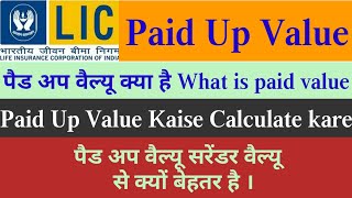 Paid up value lic policy paid up valuehow to calculate paid up value paid up value formula [upl. by Ynehpets]