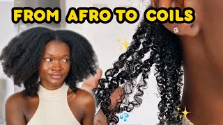 I SHOULD HAVE TRIED THIS SOONER  coil definition on my 4b hair  trying new coiling technique [upl. by Pitarys]