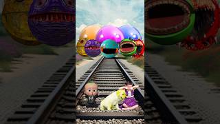 Golden Cute dog amp baby vs All colors Pacman amp train driver tom [upl. by Edelman119]