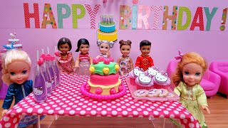 Birthday party  Elsa amp Anna toddlers  Barbie dolls  gifts  games  cake  Hello Kitty theme [upl. by Sirtaeb]