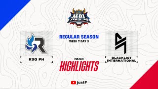 RSG vs BLACKLIST HIGHLIGHTS  MPL PH S13 WEEK 7 RSG PH vs BLCK [upl. by Danna]