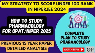 How to Study Pharmacology for GPAT amp NIPER 2025 GPAT Previous 15 Years Paper Analysis Pharmacology [upl. by Ijat346]