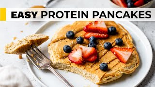 RIDICULOUSLY EASY PROTEIN PANCAKES  made with pancake mix [upl. by Aicilef]