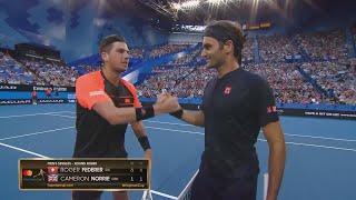 Roger Federer v Cameron Norrie highlights RR  Mastercard Hopman Cup 2019 [upl. by Tj]