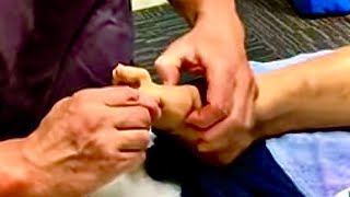 Intense Deep Foot Massage Realigning a bunion developing in big toe joint Josh part 4 [upl. by Wulf714]