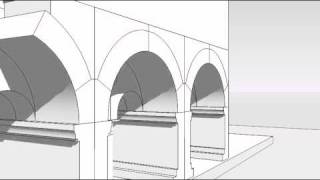 Sketchup CameraKeyMaker animation of Cloister galleries Thoronet test advanced animation [upl. by Merilyn]