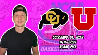 Colorado vs Utah 111624 College Football Picks amp Predictions  Week 12 NCAAF [upl. by Krutz569]