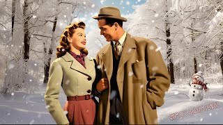 December 1947 a great Winter day through the falling snow ❄ ASMR vintage oldies music playlist [upl. by Helbonnas]