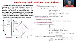 Fluid Mechanics  Problems on Hydrostatic Forces on Surfaces [upl. by Ymiaj97]