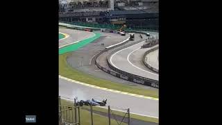 Interlagos 2023  Le crash Alonso  Ocon vu depuis les tribunes du circuit [upl. by Haily]