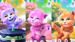 Talking Ginger cat 2 🐈  Talking Cat music so funny 😆  Talking cat eat 🥦🍒🍟🥨🥐  Ginger cat [upl. by Silva462]