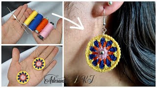 Hoy te enseño a hacer estos ARETES A CROCHET  TUTORIAL to make beautiful earrings [upl. by Aihsital979]