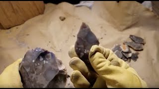 722  Abo Flintknapping Mousterian Tool Practice [upl. by Erdreid]