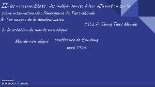 CV 320 Une nouvelle donne géopolitique  bipolarisation et émergence du tiersmonde [upl. by Gnouv]