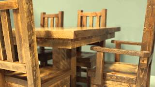 Barnwood Chairs  Viking Log Furniture [upl. by Eelibuj725]