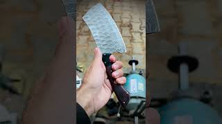 Handmade damascus steel BBQ 🍗 meat 🥩cleaver with beautiful 😍 handle damascussteel viralvideo ❤️ [upl. by Poock]