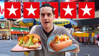 Eating At The BEST Reviewed HOT DOG Stands in New York City [upl. by Scherle]