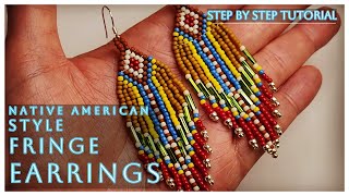 StepbyStep Guide to Making Beautiful Native American Inspired Fringe Earrings I DIY [upl. by Ovid982]