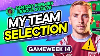 MY FPL GW14 TEAM SELECTION  4 To fix all my issues 💥  Fantasy Premier League Tips 202324 [upl. by Cobb]