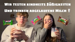 Wir testen KINDHEITS Süßigkeiten und trinken ABGELAUFENE Milch 🥛 😭 [upl. by Gamber]