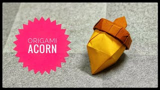 Origami Acorn  Origami tutorial  Paper craft [upl. by Soisinoid]