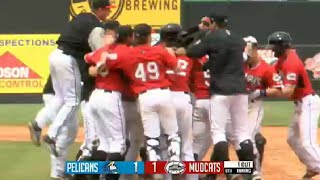 Mudcats Hiura walks off in ninth [upl. by Akcirderf]