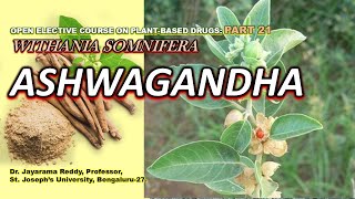 Ashwagandha Part 21 Withania somnifera Plant Based Drugs St Josephs University Aphrodisiac [upl. by Lleinad244]