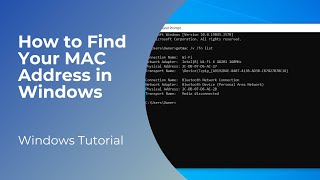 How to Find Your MAC Address in Windows [upl. by Hareehahs]