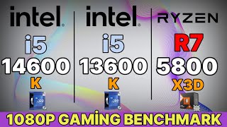 i5 14th 14600k vs 13600k vs R7 5800x3d VS R7 7700X VS R5 7600x VS İ9 11900K [upl. by Madelle802]