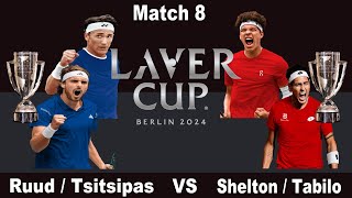 Laver Cup 2024  Match 8  RuudTsitsipas vs SheltonTabilo  Doubles [upl. by Myke191]