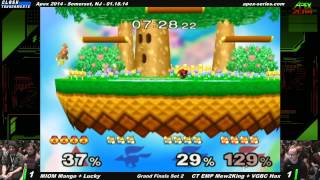 Apex 2014  CT EMP Mew2King  VGBC Hax vs MIOM Mango  Lucky  Grand Finals Set 2  SSBM [upl. by Assirem497]