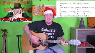 Gitarre lernen  Lasst uns froh und munter sein  Weihnachtslieder für Anfänger und Kinder [upl. by Aneis]