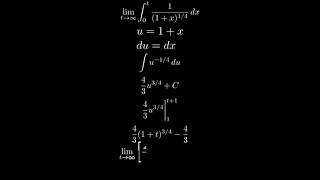 Determine if integral is convergent or divergent Integral from 0 to infinity of 14throot1xdx [upl. by Llednohs]