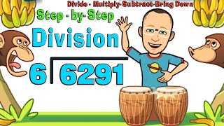 Basic Long Division for kids  Beginners Step by Step Process Dividing 4Digit by 1Digit Number [upl. by Enimasaj]