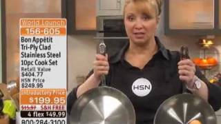 Bon Appetit TriPly Clad Stainless Steel 10piece Cook Set [upl. by Zeiger]