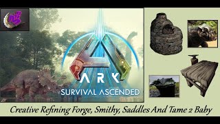 ARK Survival Ascended  CRATIVE REFINING FORGE SMITHY  MAP THE ISLAND  Mila Hunting Game 4K  13 [upl. by Gnay]