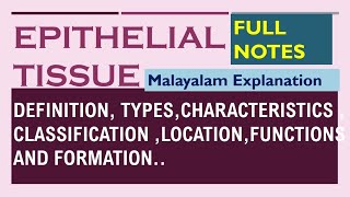 EPITHELIAL TISSUE DiagramFULL NOTESMALAYALAMNURSES MOTIVE [upl. by Shore927]