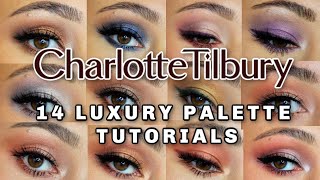 14 Charlotte Tilbury Luxury Palette Tutorials 14 DIFFERENT QUADS [upl. by Rosana442]