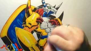 Dibujando a Wargreymon Digimon [upl. by Margot]