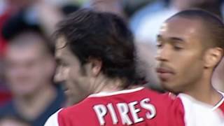 Robert Pires hat trick vs Southampton  200203 HQ [upl. by Enaitsirk]