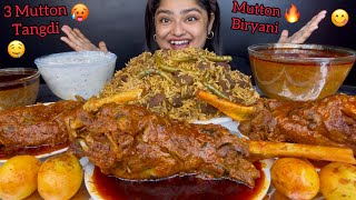 3 SPICY MUTTON RAAN CURRY WITH HYDERABADI MUTTON BIRYANI AND FRIED EGGS SPICY GRAVY ASMR MUKBANG [upl. by Cozmo834]