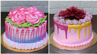 most satisfying cake compilation  pink cake decoration  vanilla flavour cake decoration [upl. by Aikenahs651]