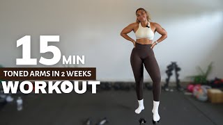 TONED ARMS IN 2 WEEKS AT HOME  BEGINNER FRIENDLY ALL STANDING WORKOUT  toned arms and back [upl. by Poppo]