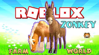 ROBLOX FARM WORLD ZONKEY amp ZORSE 🦓 ZEBRA Zebroid Gamepass I CAN MAKE TREES [upl. by Nuhsar]