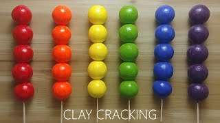 Rainbow Tanghulu clay cracking 2 천사점토 무지개 탕후루 점토 부수기 2 [upl. by Leaw]